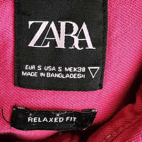 Zara Pink 100% Cotton Relaxed Fit Western Shirt - Picture 4 of 5